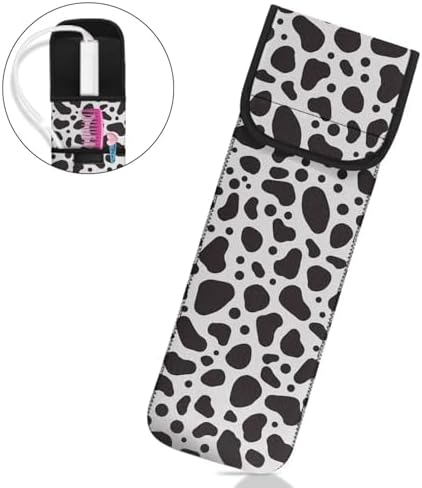 Generic Heat Resistant Neoprene Curling Iron Holder Cover Bag Flat Iron Travel Case for Hair Tools, 15 x 5 Inches Cow Pattern - Image 7