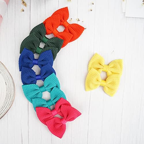 JOYOYO 60Pcs Baby Girls Kids Toddlers 2.75 Inch Twill Waffle Fabric Hair Bows Alligator Clips for Pigtails Hair Accessories and Bangs - Image 5