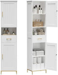 Homhedy 67" H Bathroom Storage Cabinet, Tall Bathroom Cabinet, White by Homhedy