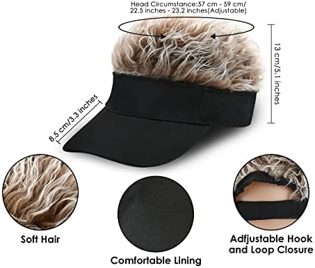 Funny Hats with Fake Hair Frosted Tips Wig Visor Cap for Men Women - Image 4