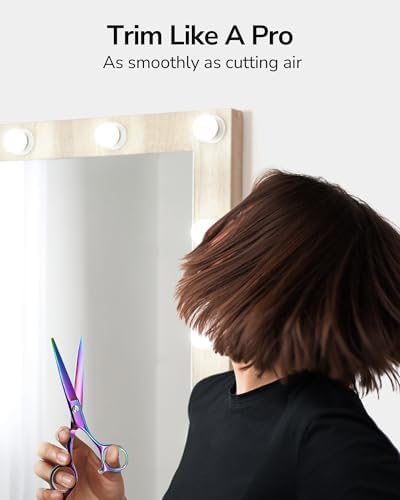 Hair Cutting Scissors, ULG Professional Hair Scissors 6.5 inch Right-Hand Razor Edge Barber Shears Salon Hair Cutting Shears Made of Japanese Stainless Steel, Hand Sharpened Rainbow - Image 2