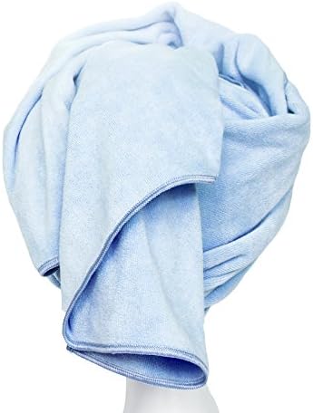 Super Absorbent Anti-Frizz Microfiber Hair Towel Hair Wrap Curly Hair Drying Towel 23.6''x47'' Large Multifunction Towel for Bath Spa Makeup, Light Blue - Image 3