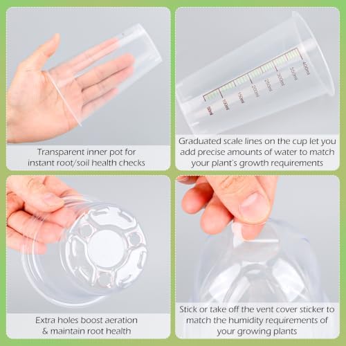 30 Pack 3.5" Self Watering Propagation Pots, Seed Starter Cups with Dome - Image 4