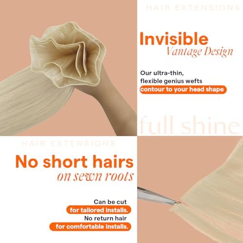 Full Shine Genius Weft Hair Extensions Real Human Hair 20 Inch 80g - Image 4