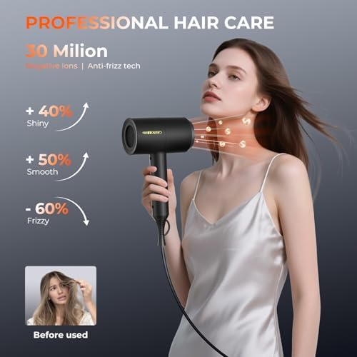 SHRATE Professional Ionic Hair Dryer with Diffuser & Nozzle | Low Noise - Image 3