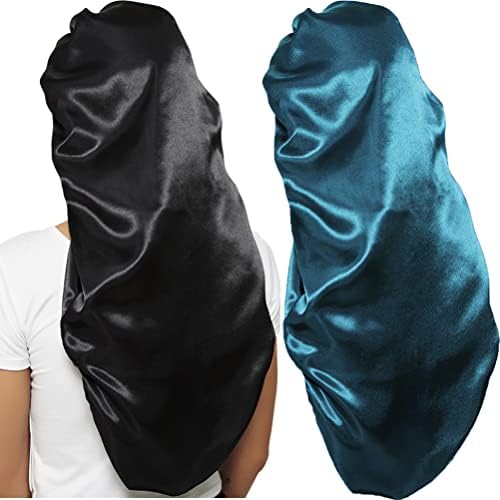 Wbfwbb 2 Pcs Silk Bonnet for Women Satin, Soft Elastic Band Silky Sleeping Cap Big Bonnets for Braids by Wbfwbb