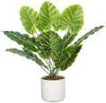 Set of 2 Indoor Artificial Fiddle Leaf Fig Trees – Realistic Green Faux Plants in Pots, Tall Decorative Fake Plant for Home or Office, Low Maintenance, 17.7 Inch Display-Ready by Garvee