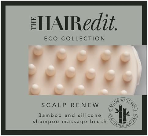 The Hair Edit Scalp Renew Bamboo Shampoo Massage Brush, Scalp Scrubber with Soft Silicone Bristles for Hair Growth, Exfoliation by TheHairEdit
