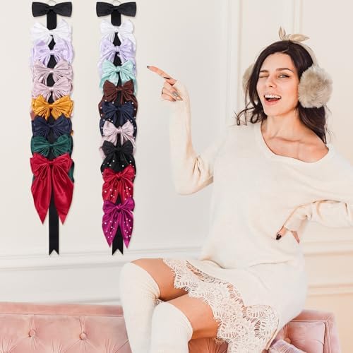 3 PCS Bow Holder for Girls Hair Bows, Ribbon Hair Clip Oraganizer Hair Barrettes Storage for Women,Wall Hanging Alligator Clip Hair Accessories Organizer Bedroom College Dorm Decor (Black-3pcs) - Image 2