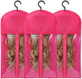 3PCS Wig Storage Bags With Hanger Hair Extension Holder Wig Holder for Multiple Wigs Bags Storage with Hanger Wig Hanger Rack for Multiple Wigs Hair Extensions, Wigs & Accessories(HOT PINK) by AIHOPESTO