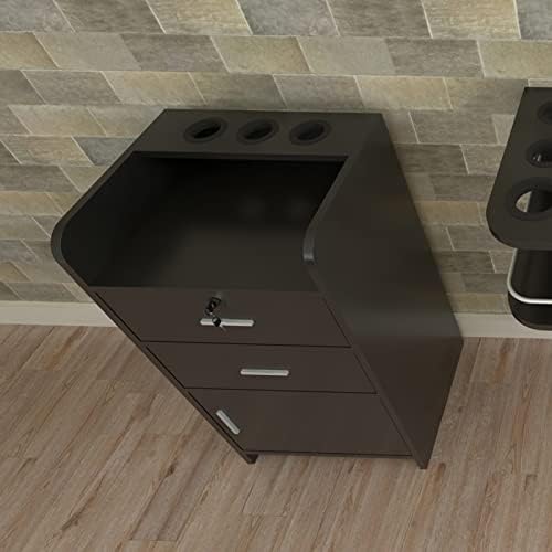 Barber Hair Styling Station, Black, Wall Mount - Image 5