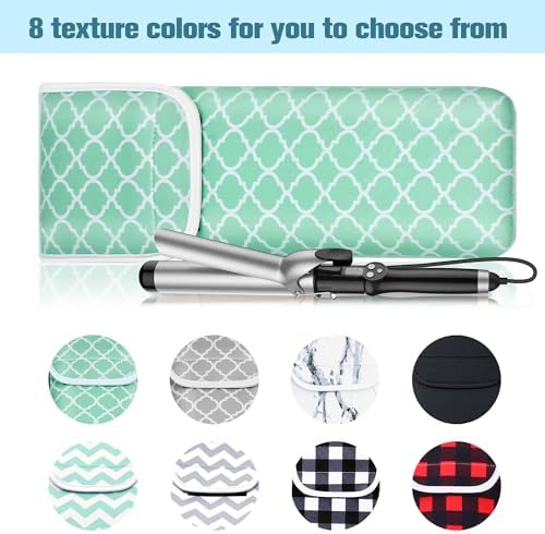 Women's Heat Resistant Neoprene Curling Iron Holder Flat Iron Curling Wand Travel Storage Cover Case Bag Pouch -Water-Resistant (Green-2) - Image 5