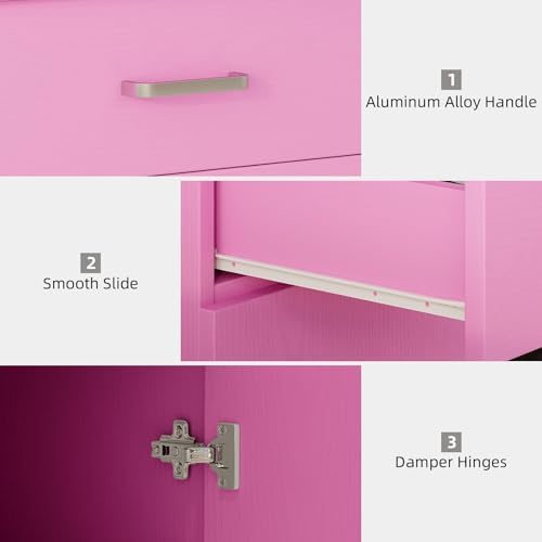 4ever2buy Salon Station for Hair Stylist, Pink Barber Hair Salon Station - Image 6