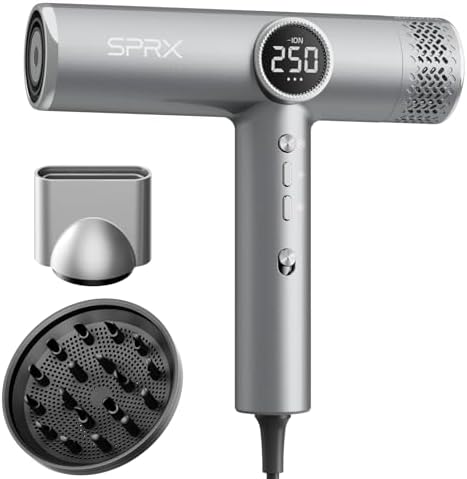 High-Speed Ionic Hair Dryer with Diffuser,160,000 RPM Professional Brushless Motor Blow Dryer,Fast Drying Without Damage,500M Negative Ions,Lightweight Travel Design (Low Noise, Salon Quality) by Unknown