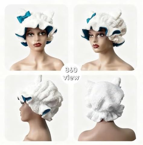 Satin Lined Sleep Bonnet for Women, Teddy Plush Hair Bonnet, Silk Wrap for Curly & Braided Hair, Anti-Frizz Night Cap - Image 4