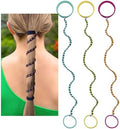 Spiral Hair Ties for Women, 16" Elastic No Tangle Hair Ties Damage-Free Pony Tail Wrap for Short Medium Long Hair Motorcycle Hair Accessories for Sports- Bike Riding, Skiing- 3 Pack Colorful by Unknown