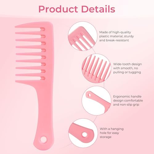 10 Pack Small Wide Tooth Mini Comb with Handle - Image 3