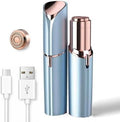 Rechargeable Facial Hair Removal for Women - as Seen on TV Painless Face Shaver - Electric Hair Remover for Face Lips Peach Fuzz with Light with 1 Replacement Heads (Blue) by Unknown