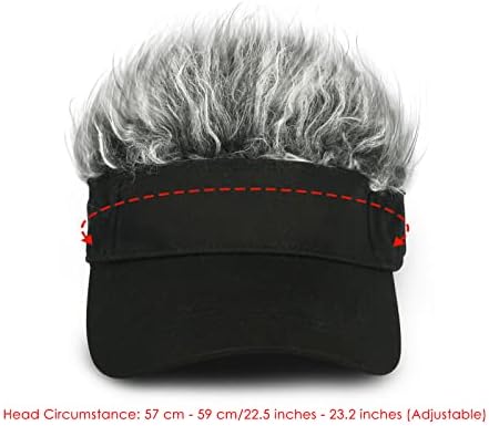 Funny Hats with Fake Hair Frosted Tips Wig Visor Cap for Men Women - Image 2