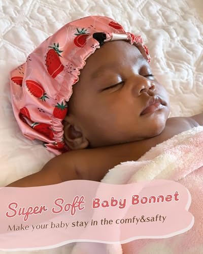 YANIBEST Baby Bonnet Infant Newborn Toddler Satin Silk Hair Bonnet for Baby Girl Boy Sleeping Kids Cap Hat - Image 4