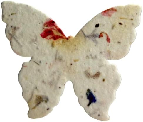Wildflower Seed Paper Butterfly Shape - Large 3" - Set of 24 (17s Pink Recycled) by OfTheEarth