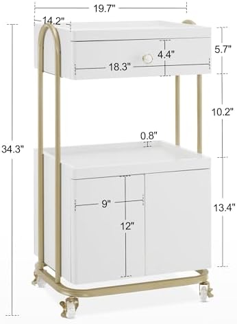 BarberPub Rolling Salon Trolley Cart for Storage,Barber Tool Organizer 2074 - Image 2
