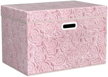 Prandom Large Storage Boxes with Lids,Pink-43x30x30cm,Foldable,3-Pack - Image 4