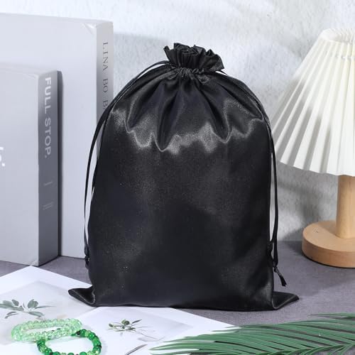 6Pcs Silk Satin Wig Bags, Satin Gift & Travel Bag with Drawstring - Image 6