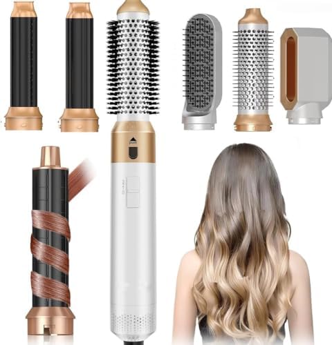 Hair Dryer Brush 5 in 1, Negative Ion Blow Dryer Brush Set -110,000 RPM High -Speed Hot Air Brush Air Styler Curling Wrap Air Curler,Curling Iron Hair Styling Tool for Straight Curl Drying Smoothing by Unknown
