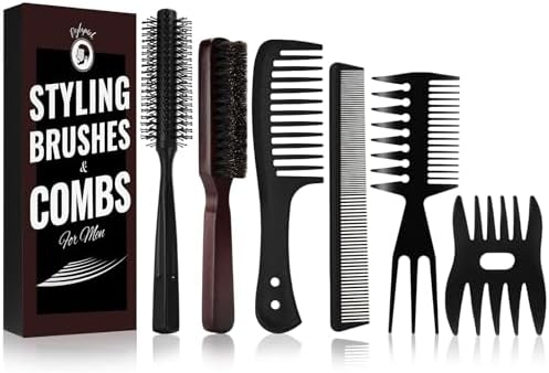 Mens Hair Brush and Beard Brush Set,Boar Bristle Beard Brush Set by Unknown