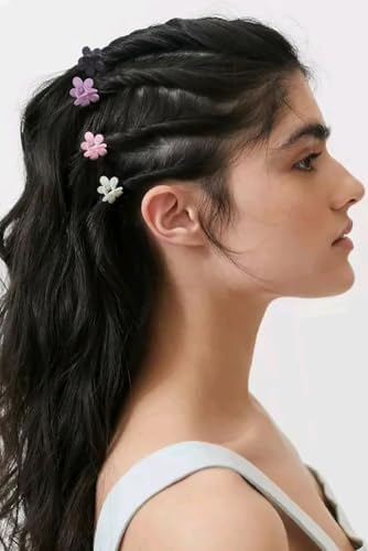 100Pcs Colorful Mini Flower Hair Clips Set, TEBIEKOY Small Hair Clips Mini Mouse Ear Hair Claw Clip Cute Jaw Clips Hair Pins Hair Barrettes Tiny Flower Hair Accessories for Women (Neutral) - Image 5