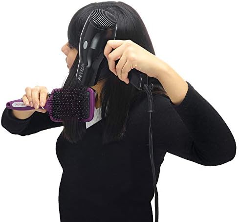 Revlon Straight & Smooth Soft Touch Paddle Hair Brush Set, Black + Berry - Image 3