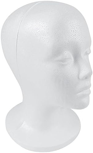 SHANY Styrofoam Model Heads ,Hat Wig Foam Mannequin Female Wig Head Stand ,Mannequin Head for wigs , Wig Holder - Round Base , 10.5 Tall with 20 1/2 Inches Circumference Female Mannequin Head -1 Piece by SHANYCosmetics