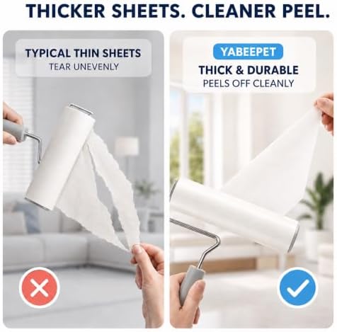 Large Lint Roller with Cover, 6.3" Width, 1 Roller + 2 Refills - Image 4