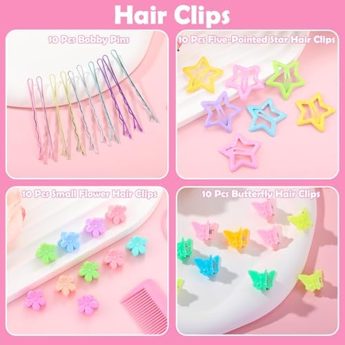 auroray Toddler Hair Accessories, Cotton Toddler Elastic Hair Ties Baby Hair Ties with Hair Clips Hair Tail Tools, Girls Hair Accessories for Girls Baby Toddlers Kids - Image 4
