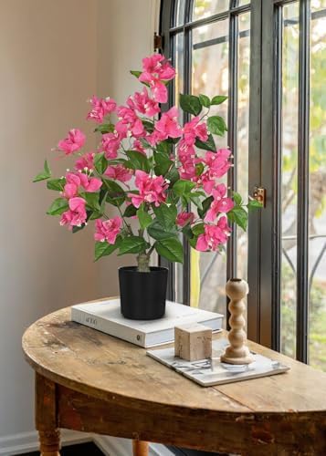 26.3” Large Fake Plants Artificial Flowers Bougainvillea Artificial Plants Trees Indoor Pots, Faux Plants Perfect for Home Decor, Living Room Table Decor, Bedroom Shelf Decor, Dining Room Decor - Image 5