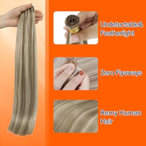 Full Shine Genius Weft Hair Extensions Real Human Hair 20 Inch 60g - Image 3