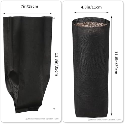 Fabric Grow Bags - 7x13.8 inches Breathable Black Seed Starter Plant Grow Bags for Seedling Pots, Nursery Pots for Plants, 50pcs - Image 3