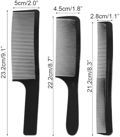 3pcs Wave Comb for Men Curved Clipper Barber Salon Hairdressing Black - Image 2