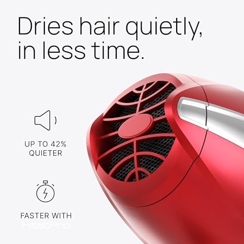 TREZORO Professional Hair Dryer with 2 Concentrator Nozzles, 2000W, Red - Image 3
