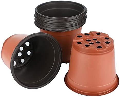 KINGLAKE 100 Pcs 6" Plastic Plants Nursery Pot/Pots Seedlings Flower Plant Container Seed Starting Pots - Image 4