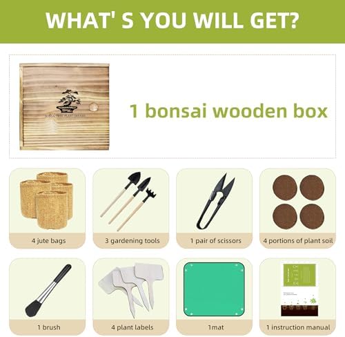 Bonsai Tree Growing Kit - All-in-One plant repotting mat Gardening Tools & User Manual, Unique Gift for Plant Lovers (Seeds Not Included)Gardening Gifts for Women Men Mom Father Birthday Thanksgiving - Image 2