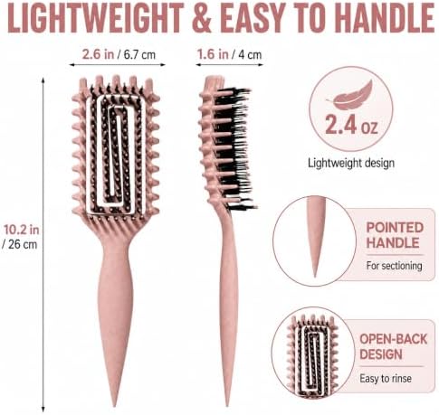 Curly Hair Brush Candybrush Curl Defining Brush for Detangling Shaping and Defining Curls for Women, Men, Wet & Dry Hair (Matte Pink) - Image 5