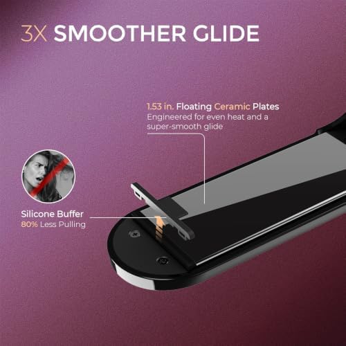TYMO Flat Iron Hair Straightener Brush 2 in 1, 200M Ions Ceramic Hot Comb - Image 6
