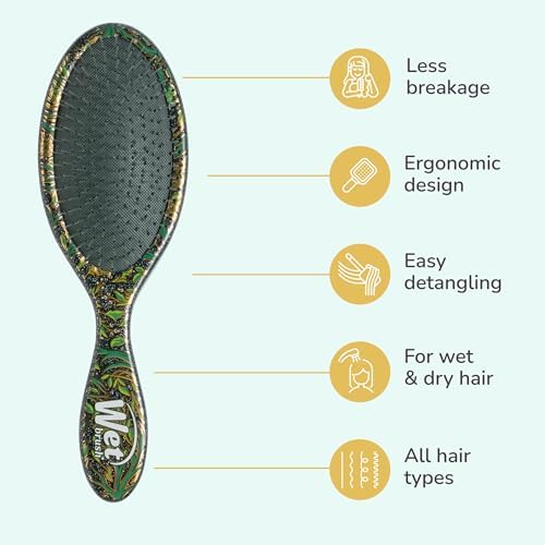 Wet Brush Original Detangler Hair Brush Elphaba (Wicked For Good) Kit - Ultra-Soft IntelliFlex Bristles - Detangling Brush Glides Through Tangles For All Hair Types (Wet & Dry) - 1 Brush & 1 Bow - Image 5