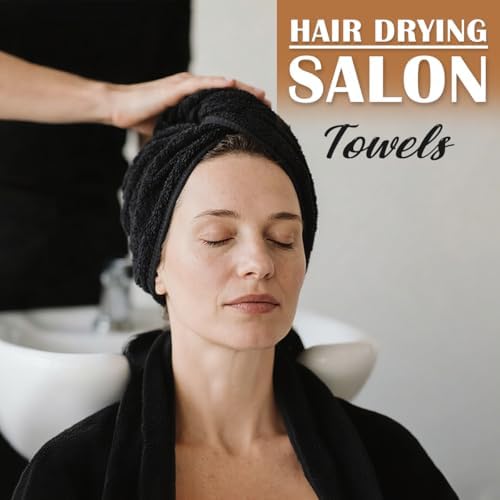 Orighty Salon Towels, 48 Pack Black Microfiber Hair Towel (16 x 29 Inch) - Image 2