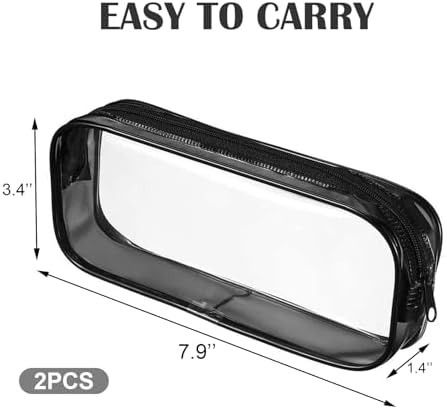 2pcs Small Clear Cases with Zipper, Makeup Brush Bag for Traveling - Image 2