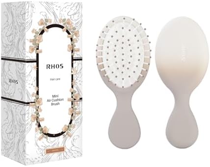 RHOS Mini Hair Brush for Women,Men and Kids, Travel Size Hair Brush for Purse & Pocket (1 Pack-Beige Gradient) by RHOS