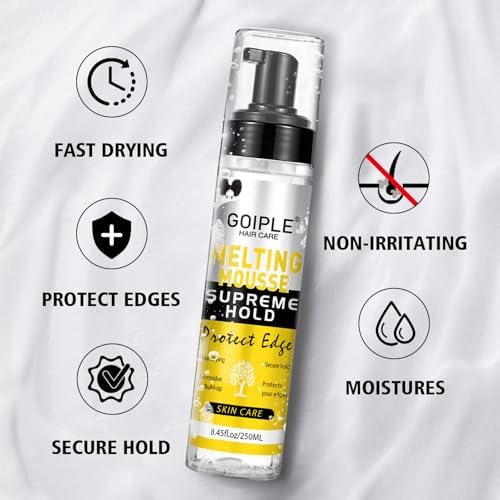 8.45 FL OZ Lace Melting and Holding Mousse Glue-Less Hair Adhesive for Wigs, Extra Hold Lace Melting Mousse Adhesive Wig Spray for Closure Wigs Extensions, Wig Melting Mousse Supreme Hold for Wig Hair - Image 4
