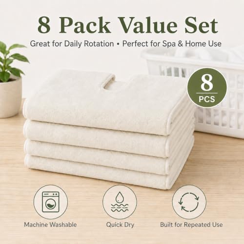 8PCS U-Shaped Microfiber Facial Towels for Estheticians, Split Design - Image 2